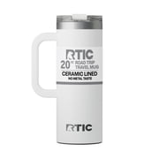 RTIC Road Trip 20 oz Ceramic Lined Leak-Resistant Lid Travel Mug, White