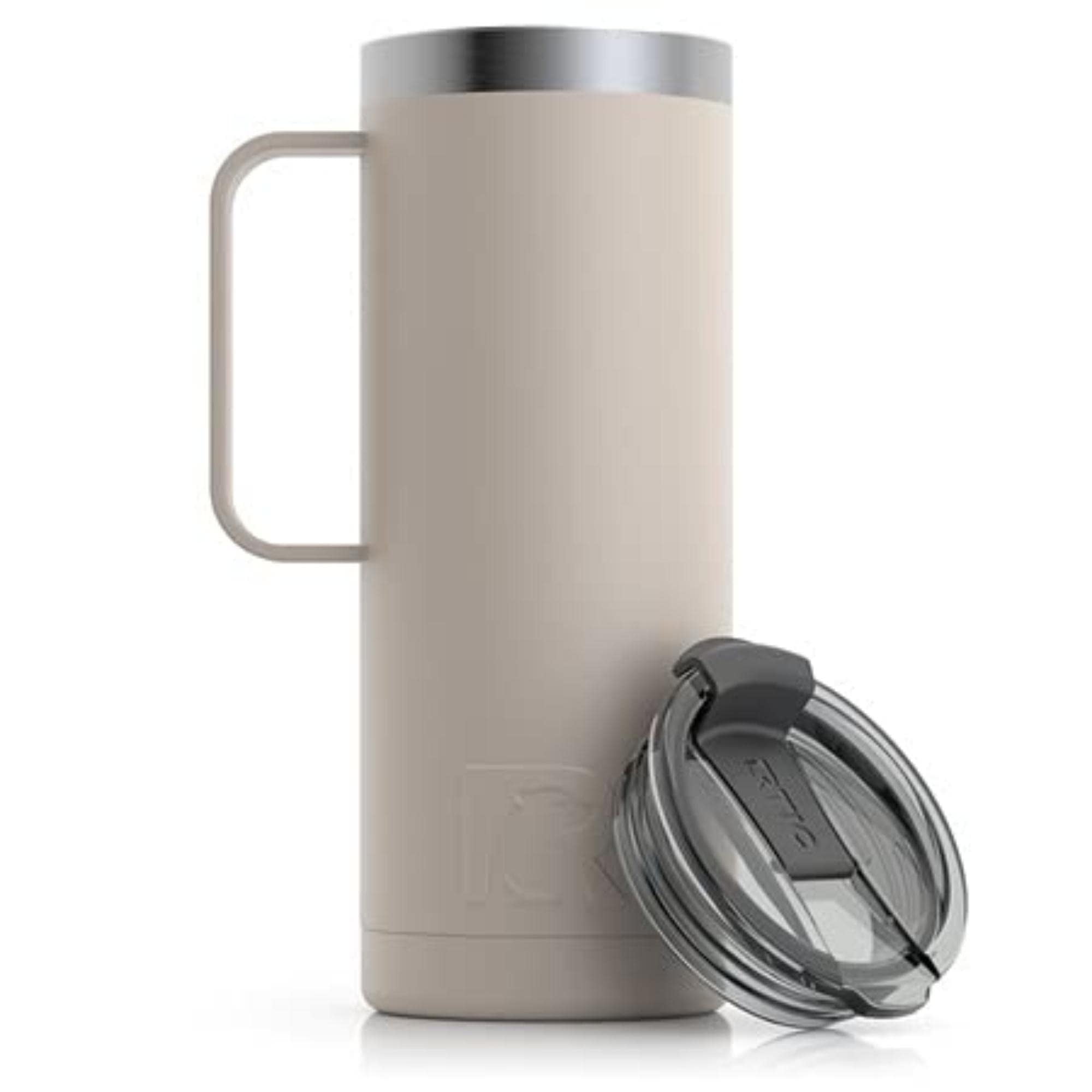 RTIC 20 oz Coffee Travel Mug with Lid and Handle, Stainless Steel ...