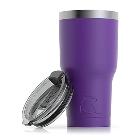 RTIC 20 oz Insulated Tumbler Stainless Steel Coffee Travel Mug with Lid,  Spill Proof, Hot Beverage and Cold, Portable Thermal Cup for Car, Camping,  Majestic Purple 