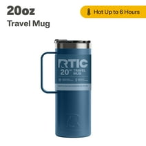RTIC 20 oz Stainless Steel Insulated Travel Mug, Splash-Proof Lid, Storm