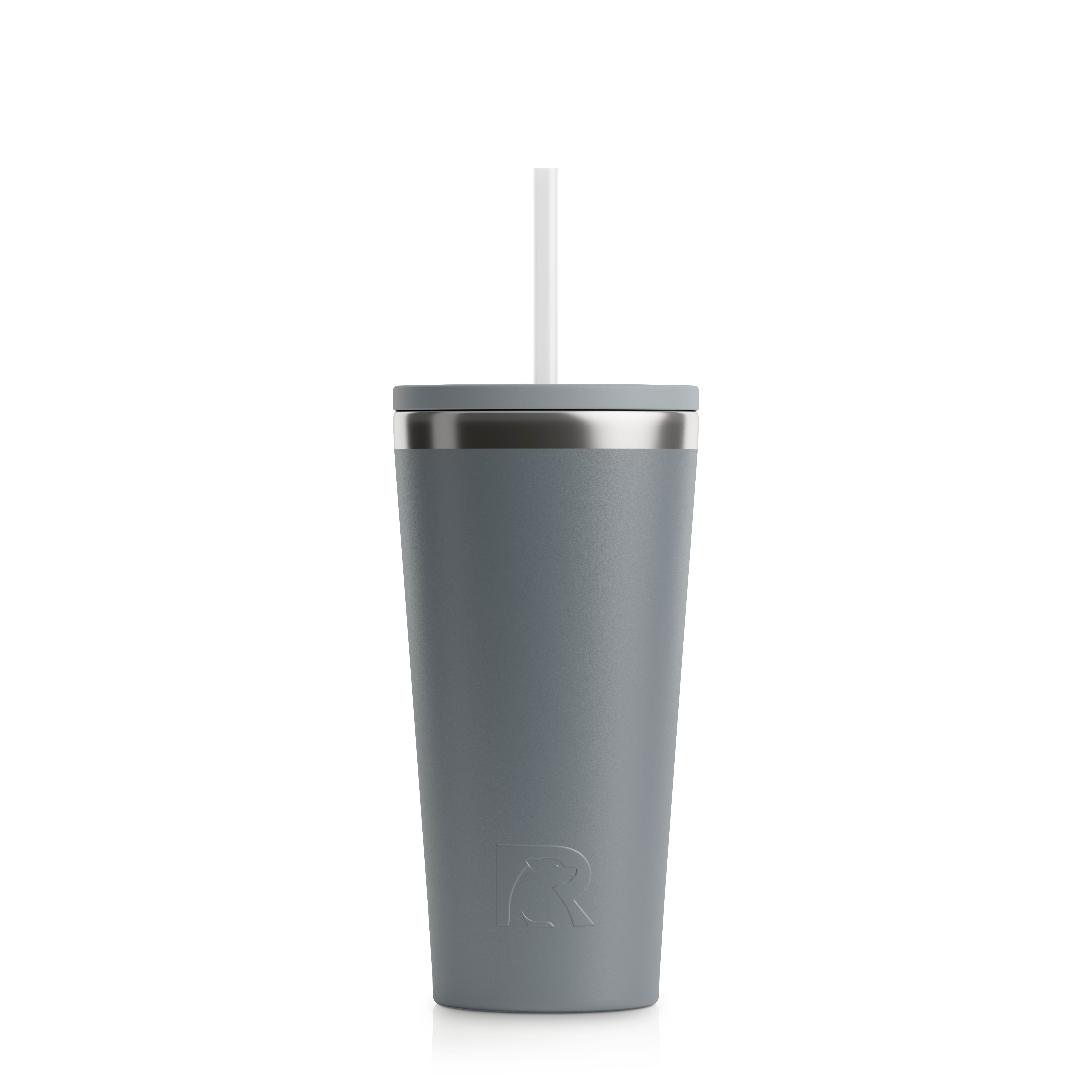 Alfoni 24oz Insulated Tumbler with Lid & Metal Straw Double Wall Stainless Steel|Hot Cold Drink|Beach Travel Mug Reusable Smoothie Iced Coffee Cup