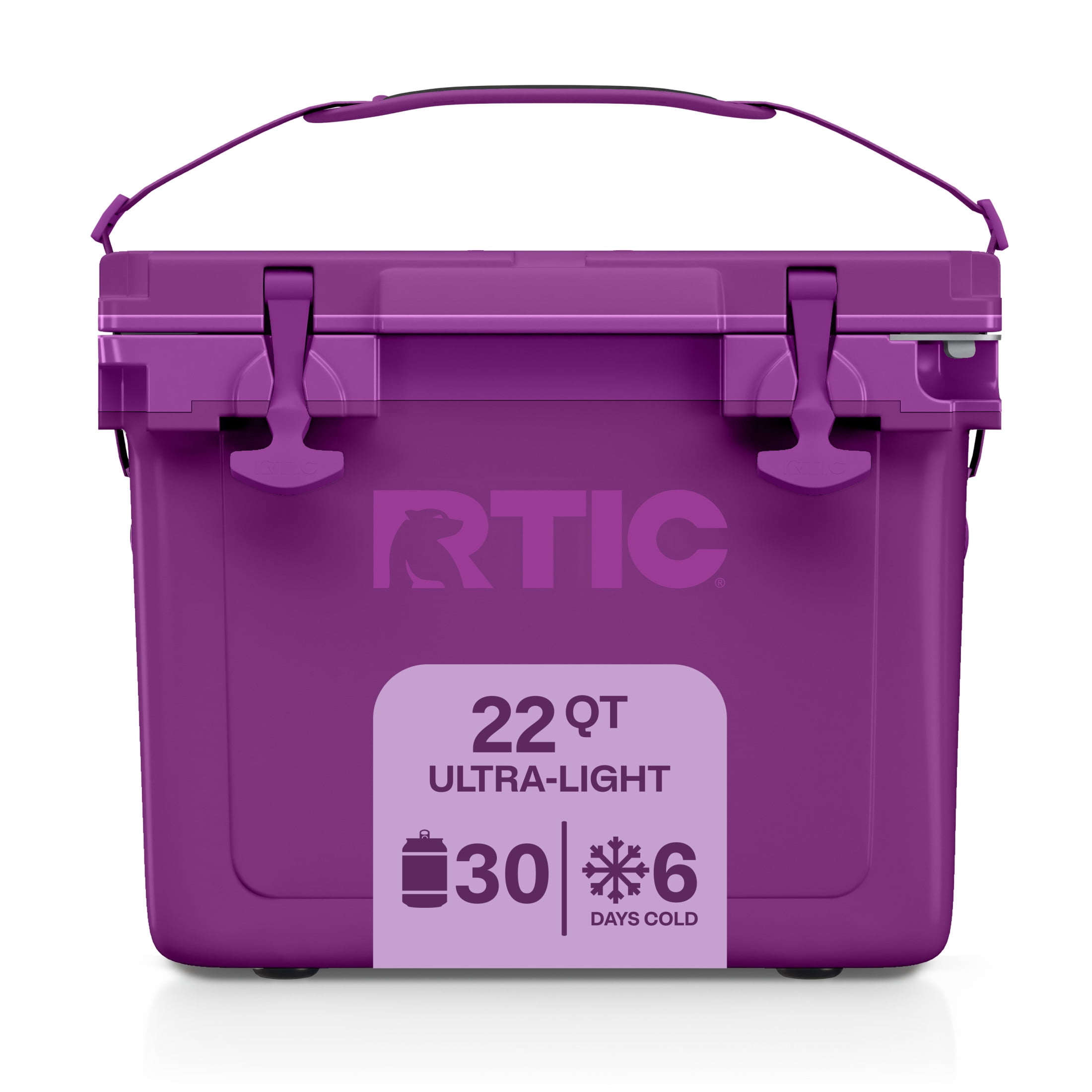 RTIC Ultra-Light 22 Qt Hard-Sided Ice Chest Cooler, Fits 30 Cans, Berry Jam