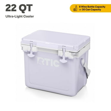 RTIC 22 QT Ultra-Light Hard-Sided Ice Chest Cooler, Fits 30 Cans or 8 Wine Bottles, Dusty Lilac/White