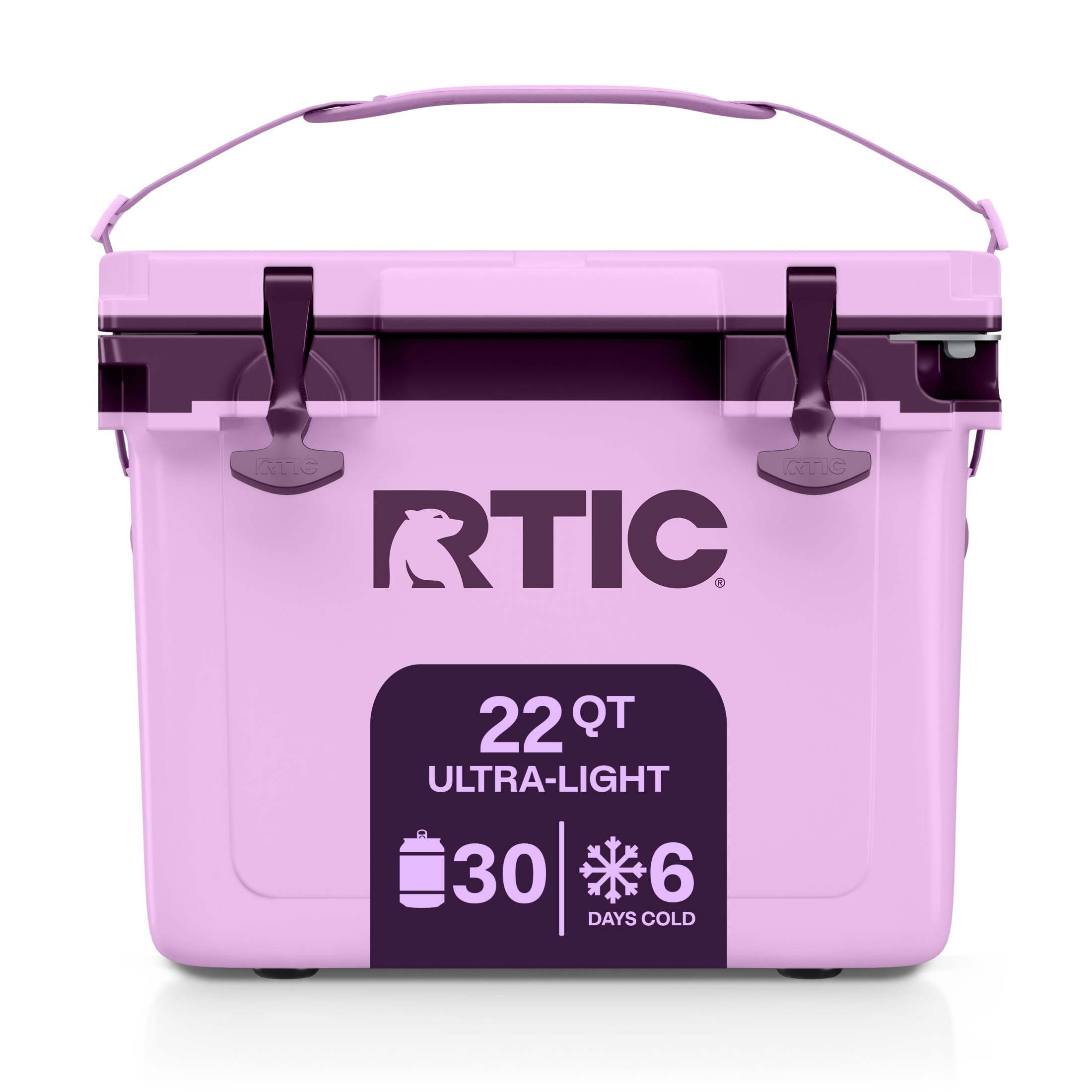 RTIC High Performance 22 QT Ultra-Light Cooler, Lilac/White, Fits