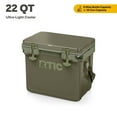 thumbnail image 1 of RTIC 22 QT Ultra-Light Hard-Sided Ice Chest Cooler, Fits 30 Cans or 8 Wine Bottles, Olive, 1 of 8