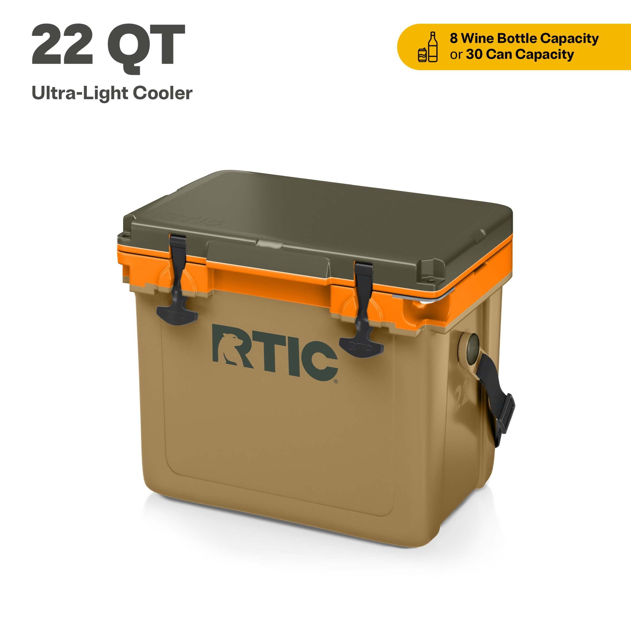 RTIC 22 QT Ultra-Light Hard-Sided Ice Chest Cooler, Fits 30 Cans