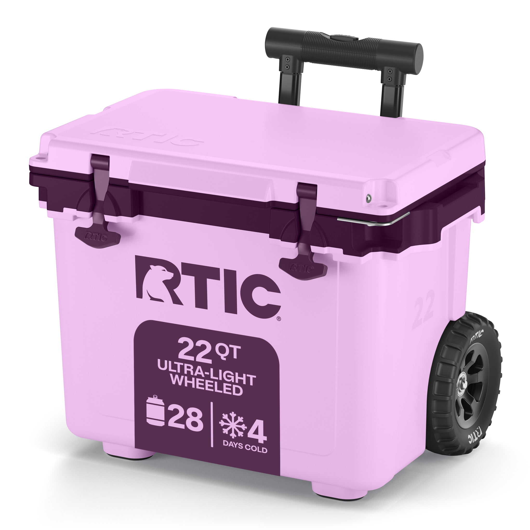 Y*6様 RICE28 RTLIMITED 150cm RTIC 22 Qt 28-Can Ultra-Light Rolling Cooler, Lavender/Plum