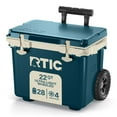 thumbnail image 1 of RTIC 22 QT Ultra-Light Wheeled Hard-Sided Ice Chest Cooler, Fits 28 Cans, 6 Wine Bottles, Marine & Canvas, 22 QT Ultra-Light Wheeled Cooler, 1 of 9