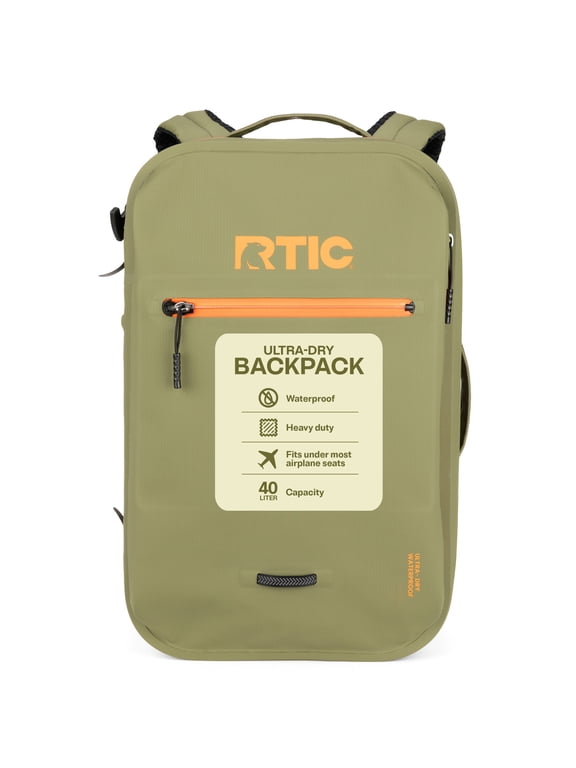 Ultra-Dry Backpack, Waterproof, Laptop Compartment, 26 Liters, Olive & Orange