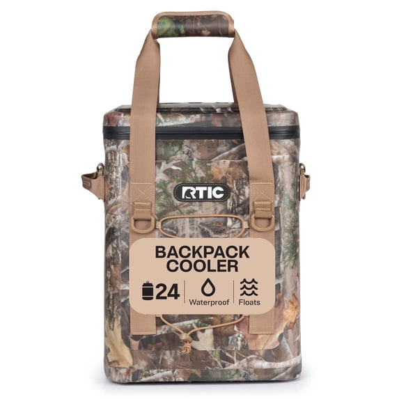 RTIC 24 Can Backpack Cooler, Leakproof, Waterproof Zipper, Kanati Camo