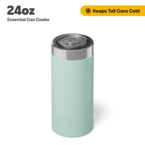 RTIC 24 oz Stainless Steel Insulated Essential Can Cooler, Fits 24 oz Tall Cans, Fresh Mint