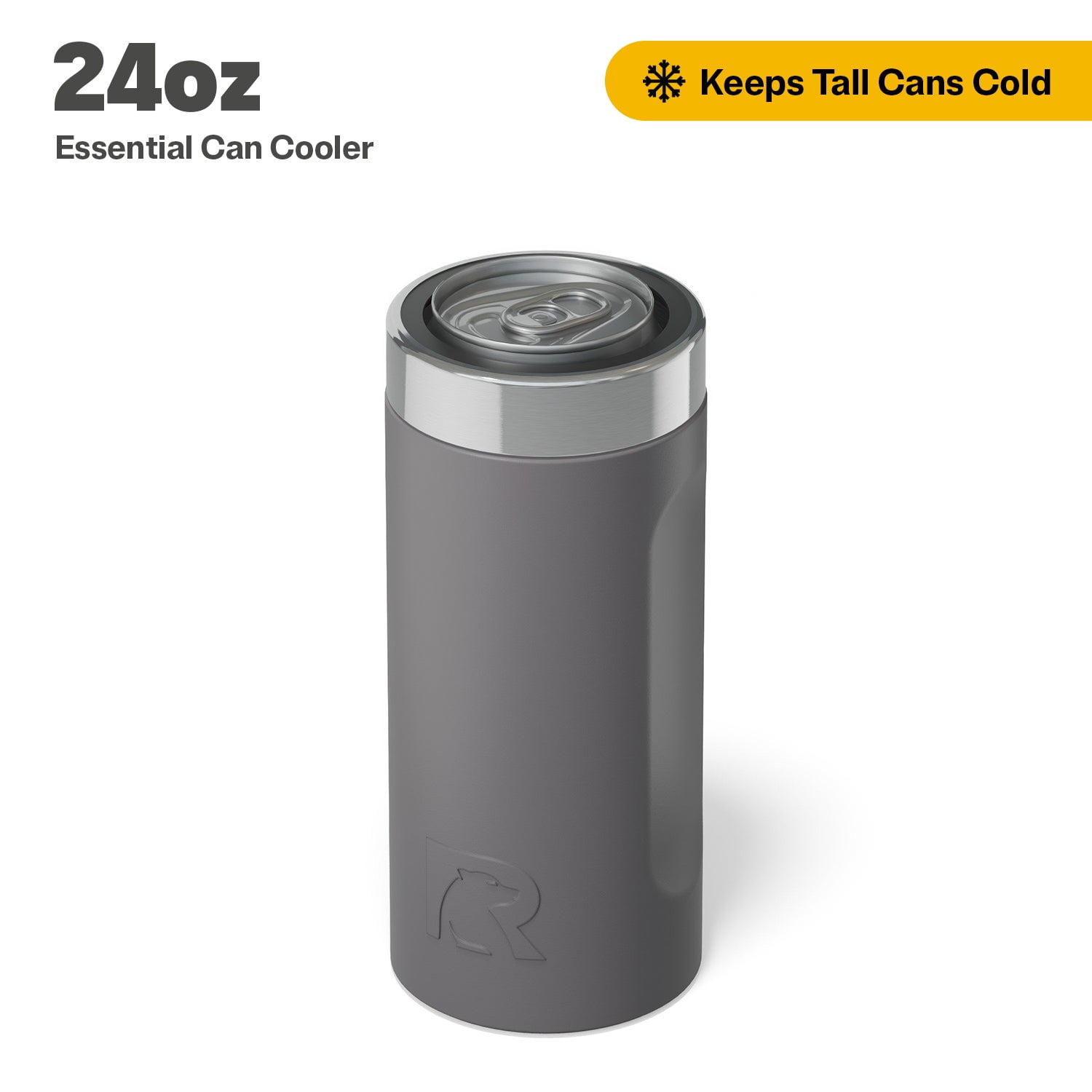 RTIC 24 oz Stainless Steel Insulated Essential Can Cooler, Fits 24 oz Tall Cans, Graphite