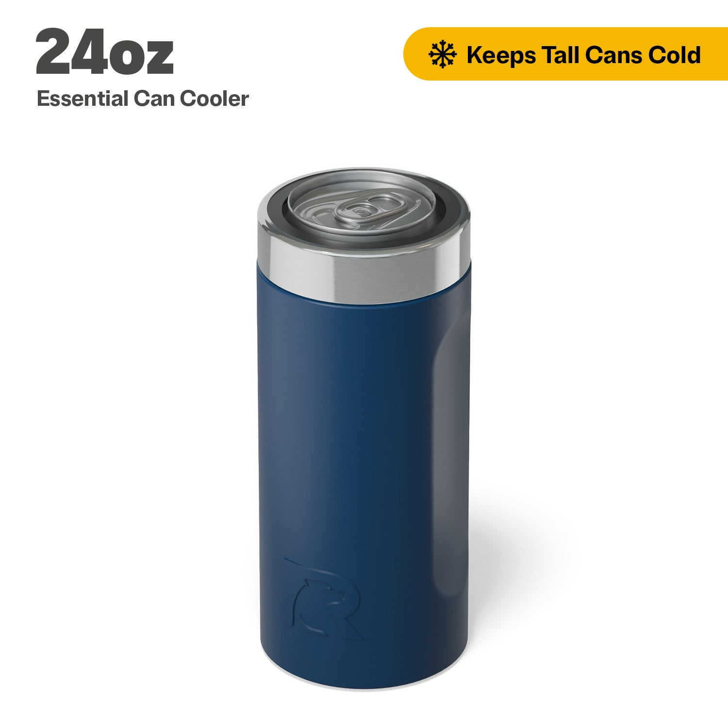 RTIC 24 oz Stainless Steel Insulated Essential Can Cooler, Fits 24 oz Tall Cans, Navy