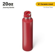 RTIC 26 oz Ceramic Lined Insulated Journey Water Bottle, Leak-Proof Lid, Flag Red
