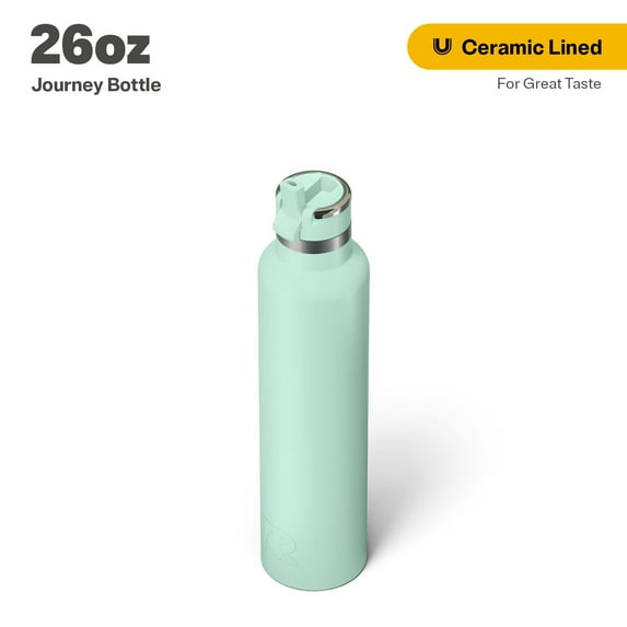 RTIC 26 oz Ceramic Lined Insulated Journey Water Bottle, Leak-Proof Lid, Fresh Mint