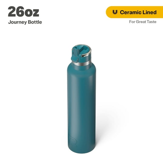 RTIC 26 oz Ceramic Lined Insulated Journey Water Bottle, Leak-Proof Lid, Marine
