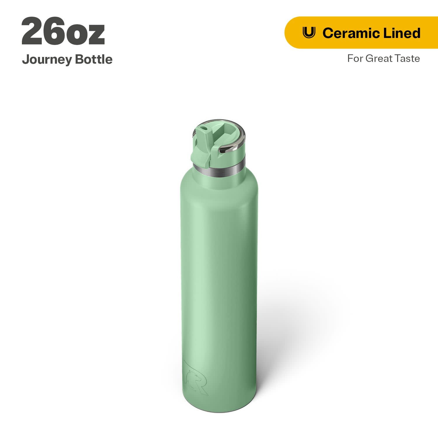 RTIC 26 oz Ceramic Lined Insulated Journey Water Bottle, Leak-Proof Lid, Sage