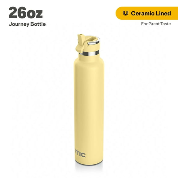 RTIC 26 oz Ceramic Lined Insulated Journey Water Bottle, Leak-Proof Lid, Sunlight