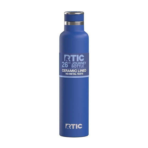 RTIC 26 oz Ceramic Lined Insulated Journey Water Bottle, Leak-Proof Lid, Cobalt