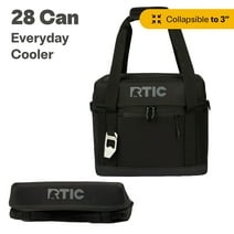 RTIC 28 Can Everyday Cooler, Insulated Soft Cooler with Collapsible Design, Black