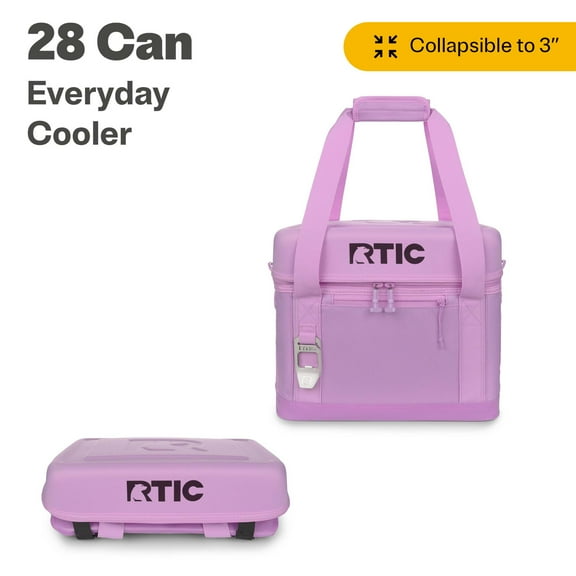 RTIC 28 Can Everyday Cooler, Insulated Soft Cooler with Collapsible Design, Lavender