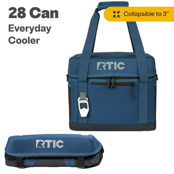RTIC 28 Can Everyday Cooler, Insulated Soft Cooler with Collapsible Design, Navy