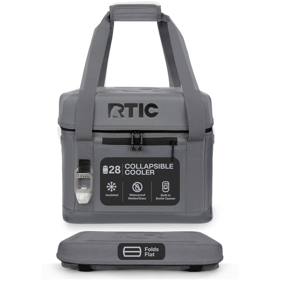 RTIC 28-Can, 27 Qt, Collapsible Soft Cooler with Bottle Opener, Smoke