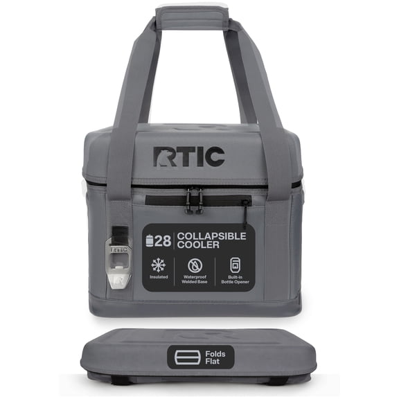 RTIC 28-Can, 27 Qt, Collapsible Soft Cooler with Bottle Opener, Smoke