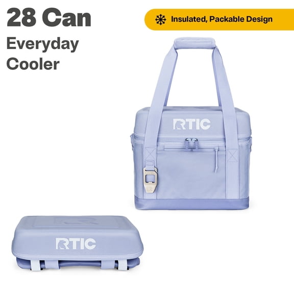 RTIC 28 Can Everyday Soft Cooler, 27 qt Collapsible with Bottle Opener, Periwinkle