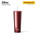 thumbnail image 1 of RTIC 28 oz Ceramic Lined Everyday Tumbler, Spill-Resistant Straw Lid, Black Cherry Metallic, 1 of 7