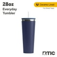 thumbnail image 1 of RTIC 28 oz Ceramic Lined Everyday Tumbler, Spill-Resistant Straw Lid, Navy, 1 of 7