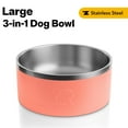 thumbnail image 1 of RTIC 3-in-1 Dog Bowl, Large, Stainless Steel Insulated Bowl, Silicone Lid, Coral & Light Grey, 1 of 7