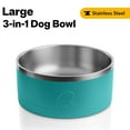 thumbnail image 1 of RTIC 3-in-1 Dog Bowl, Large, Stainless Steel Insulated Bowl, Silicone Lid, Deep Harbor & RTIC Ice, 1 of 7