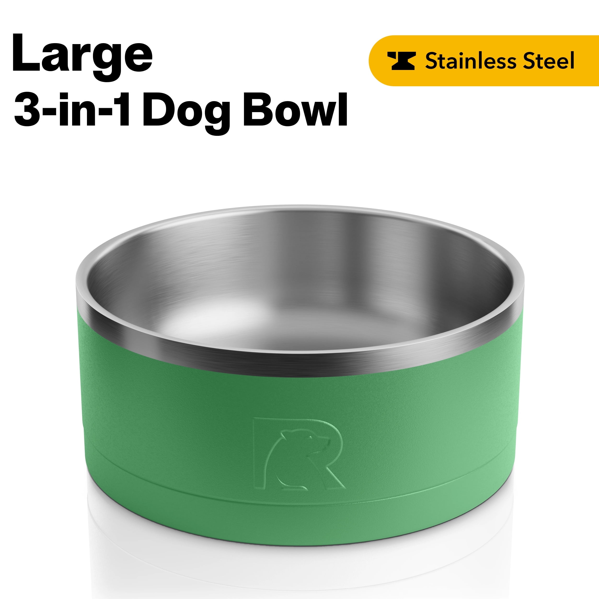 RTIC 3-in-1 Dog Bowl, Large, Stainless Steel Insulated Bowl