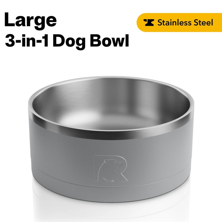 RTIC 3-in-1 Dog Bowl, Large, Stainless Steel Insulated Bowl