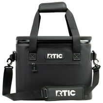 RTIC 30 Can Soft Pack Cooler, Leakproof Ice Chest Cooler with Waterproof Zipper, Black