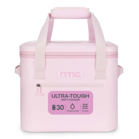 RTIC 30 Can Ultra-Tough Soft Cooler, 20 Qt, Leakproof, Waterproof Zipper, Pale Pink