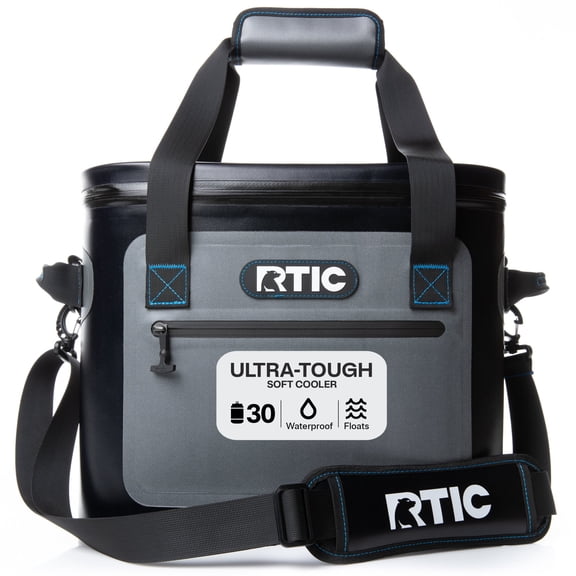 RTIC Ultra-Tough 20 Qt 30-Can Soft-Sided Cooler, Blue / Grey