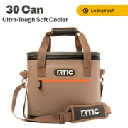 RTIC 30 Can Ultra-Tough Soft Cooler, 20 Qt, Leakproof, Waterproof Zipper, Tan