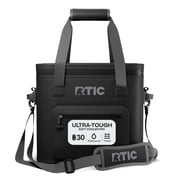 RTIC 30 Can Ultra-Tough Soft Cooler Pro, Leakproof Cooler, Waterproof Zipper, Black