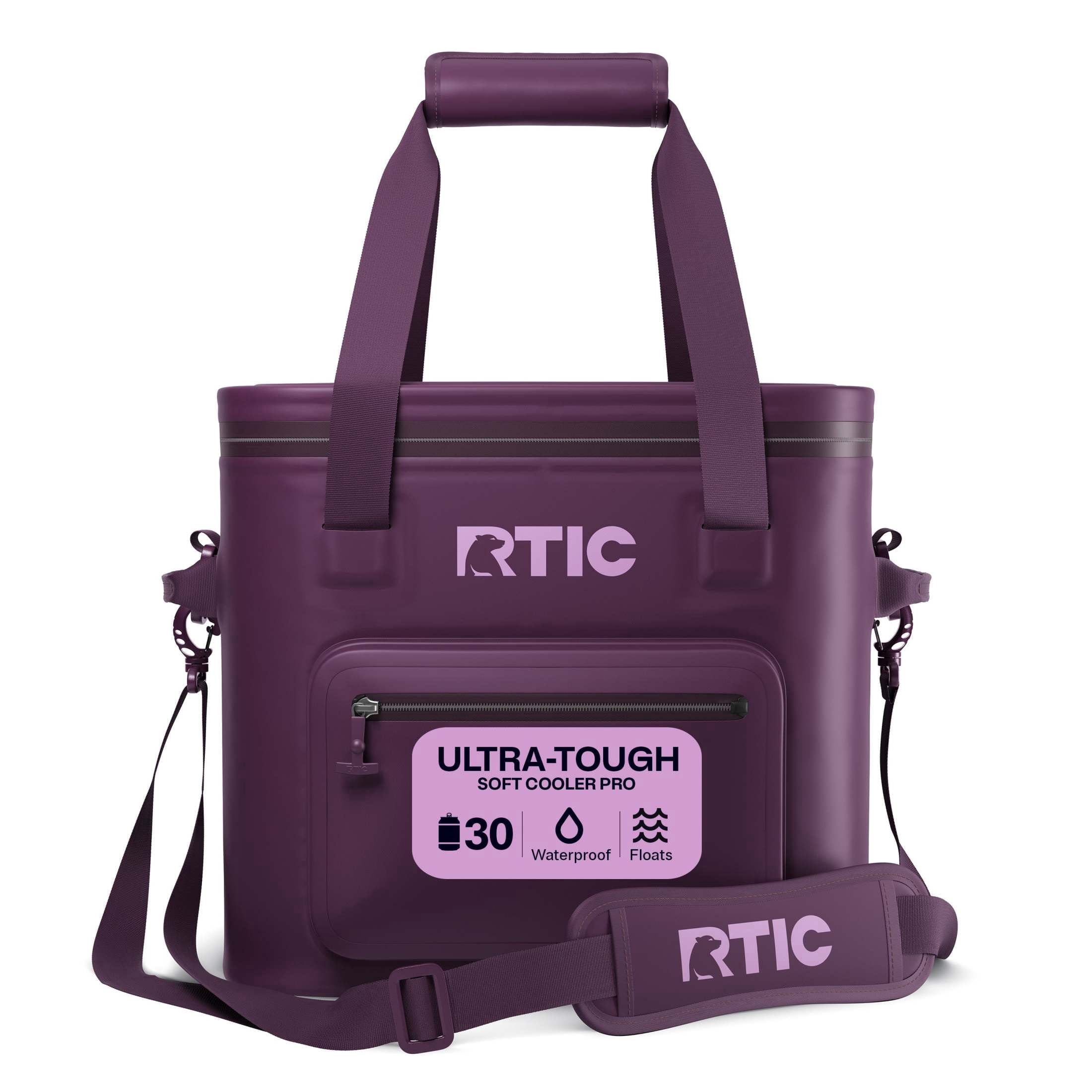 RTIC 30-Can, 20 Qt, Ultra-Tough Soft Cooler Pro, Leakproof, Waterproof, Plum
