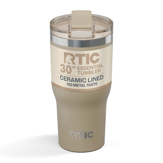 RTIC Essential 30 oz Leak-Resistant Lid Ceramic Lined Tumbler, Beach