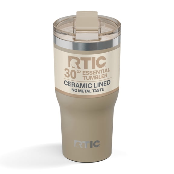 RTIC Essential 30 oz Leak-Resistant Lid Ceramic Lined Tumbler, Beach