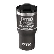 RTIC 30 oz Ceramic Lined Insulated Essential Tumbler, Leak-Resistant Lid, Black