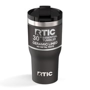 RTIC Essential 30 oz Leak-Resistant Lid Ceramic Lined Tumbler, Black