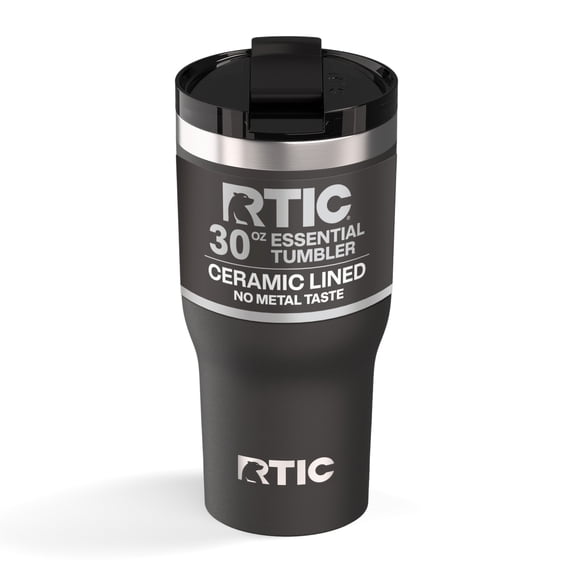 RTIC Essential 30 oz Leak-Resistant Lid Ceramic Lined Tumbler, Black