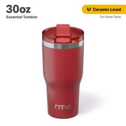 RTIC 30 oz Ceramic Lined Insulated Essential Tumbler, Leak-Resistant Lid, Flag Red