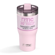 RTIC Essential 30 oz Leak-Resistant Lid Ceramic Lined Tumbler, Pale Pink