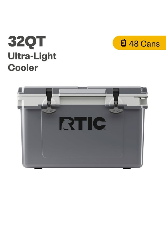 RTIC 32 QT Ultra-Light Hard-Sided Ice Chest Cooler, Dark Grey And Cool Grey, Fits 48 Cans