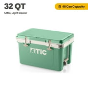 RTIC 32 QT Ultra-Light Hard-Sided Ice Chest Cooler, Fits 48 Cans, Sage/Beach